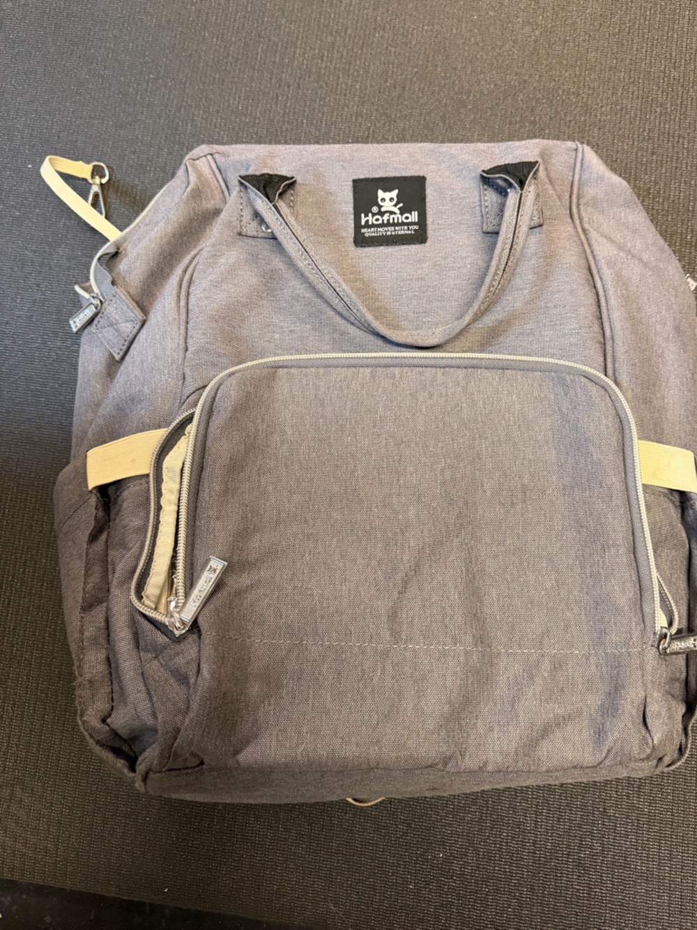 Hafmall Grey diaper bag backpack